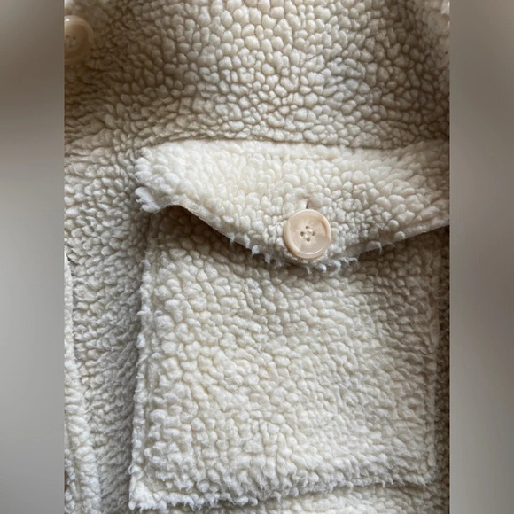 Angel Kiss Faux Sherpa Shacket Ivory Faux Suede Lined Buttons Jacket Sz 2X - Picture 9 of 13